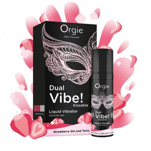 Съедобный жидкий вибратор Dual Vibe! со вкусом клубничного джина с тоником - 15 мл. - ORGIE - купить с доставкой в Калининграде