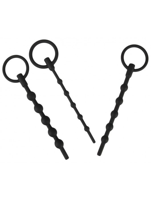 Набор из 3 черных силиконовых уретральных стимуляторов Training Set - Orion - купить с доставкой в Калининграде