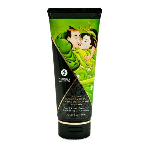 Массажный крем для тела с ароматом груши и зелёного чая Pear   Exotic Green Tea - 200 мл. - Shunga - купить с доставкой в Калининграде