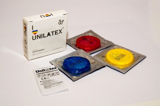 Разноцветные ароматизированные презервативы Unilatex Multifruits - 3 шт. - Unilatex - купить с доставкой в Калининграде