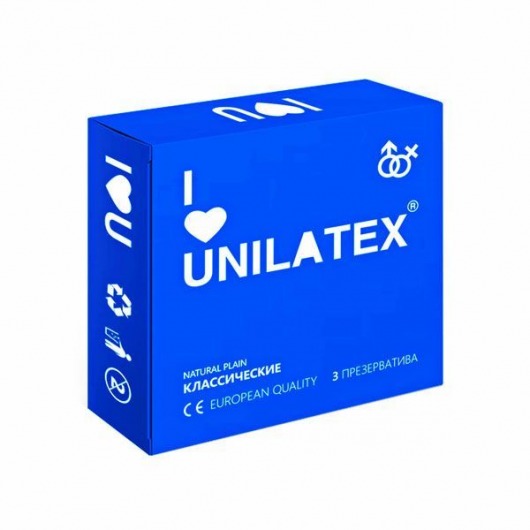 Классические презервативы Unilatex Natural Plain - 3 шт. - Unilatex - купить с доставкой в Калининграде