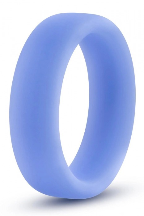 Голубое люминесцентное кольцо Silicone Glo Cock Ring - Blush Novelties - в Калининграде купить с доставкой