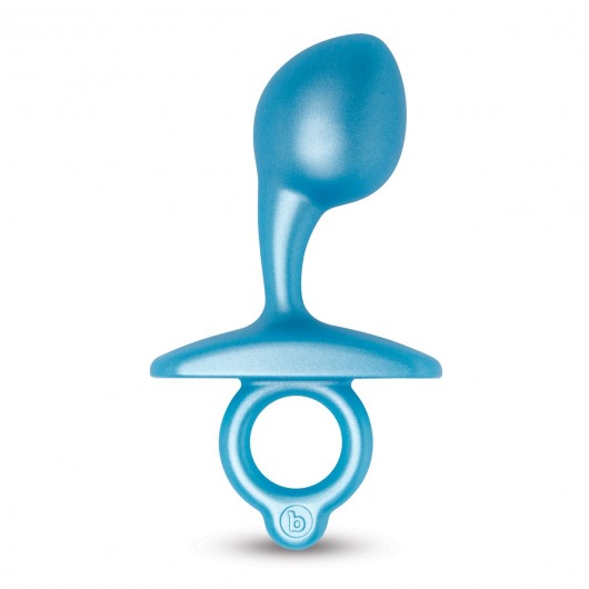Голубая анальная пробка для массажа простаты Bulb Silicone Prostate Plug - 10,7 см. - b-Vibe - в Калининграде купить с доставкой