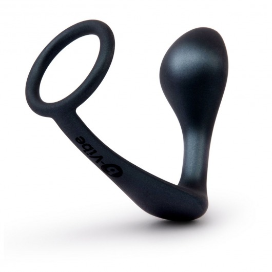 Черное эрекционное кольцо со стимулятором простаты Ringer Cock Ring   Plug - b-Vibe - в Калининграде купить с доставкой