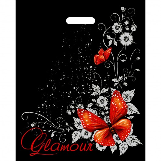 Черный пакет Glamour с вырубной ручкой (38х47 см) - Сима-Ленд - купить с доставкой в Калининграде