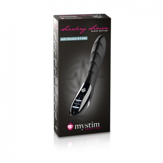 Вибратор с электростимуляцией Sizzling Simon Black Edition - 27 см. - MyStim - купить с доставкой в Калининграде
