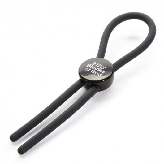 Тёмно-серое эрекционное кольцо с зажимом Again and Again Adjustable Cock Ring - Fifty Shades of Grey - в Калининграде купить с доставкой