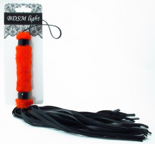 Нежная плеть с красным мехом BDSM Light - 43 см. - БДСМ Арсенал - купить с доставкой в Калининграде
