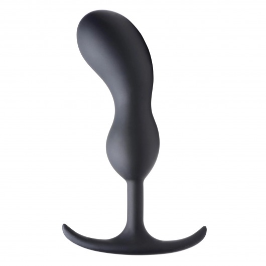 Черный массажер простаты с утяжелителями Premium Silicone Weighted Prostate Plug Large - 18,8 см. - XR Brands - в Калининграде купить с доставкой