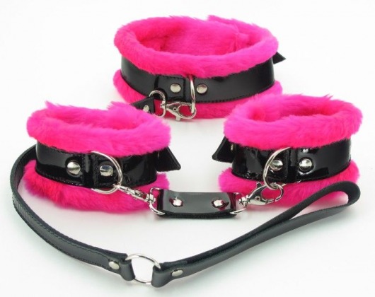 Набор с розовым мехом BDSM Light - БДСМ Арсенал - купить с доставкой в Калининграде