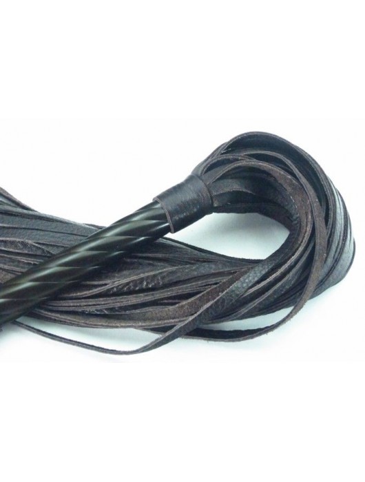 Длинная плеть с рукоятью цвета шоколада - 66 см. - БДСМ Арсенал - купить с доставкой в Калининграде