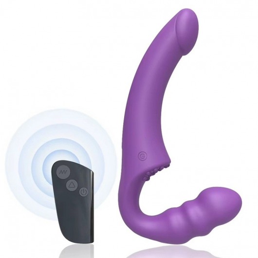 Фиолетовый безремневой страпон Straples Strap-On Dildo - Erokay - купить с доставкой в Калининграде