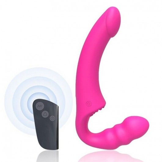 Розовый безремневой страпон Straples Strap-On Dildo - Erokay - купить с доставкой в Калининграде