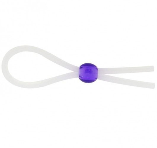 Прозрачное лассо с фиолетовой бусиной SILICONE COCK RING WITH BEAD LAVENDER - NMC - в Калининграде купить с доставкой