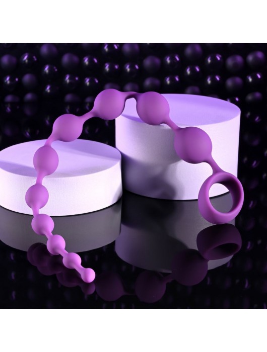 Лиловая анальная цепочка Beaded Adventure - 35,5 см. - Selopa