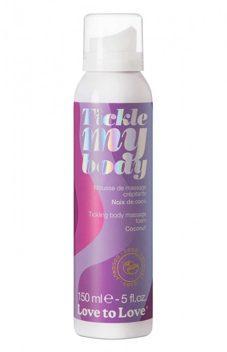 Массажная хрустящая пенка Tickle My Body Coconut с ароматом кокоса - 150 мл. - Love to Love - купить с доставкой в Калининграде