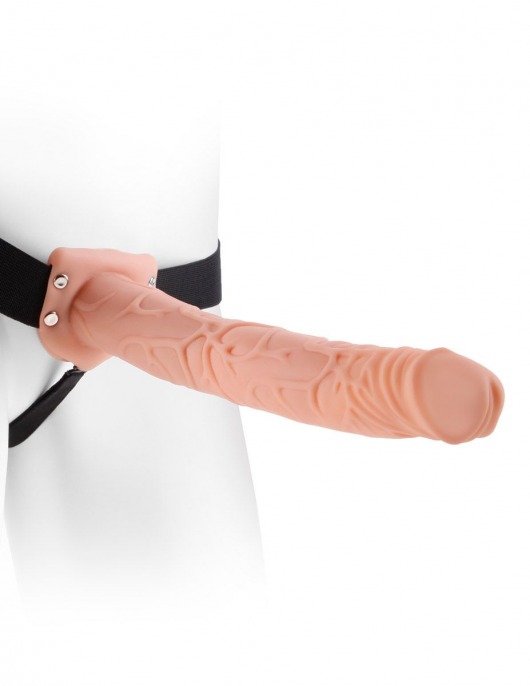 Фаллопротез телесного цвета Hollow Strap-On - 29 см. - Pipedream - купить с доставкой в Калининграде