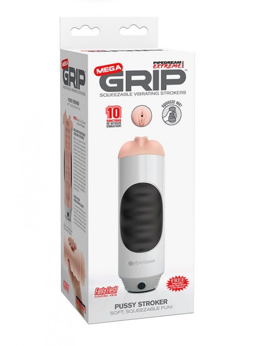 Мастурбатор-вагина Extreme Toyz Mega Grip Vibrating Stroker Mouth - Pipedream - в Калининграде купить с доставкой