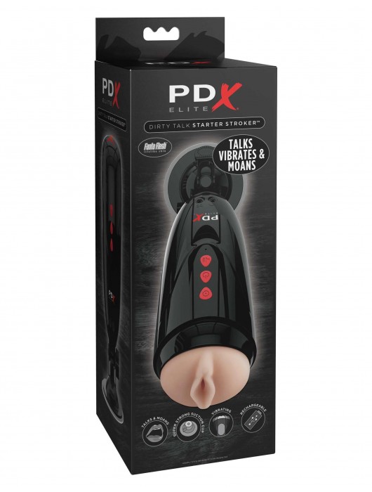 Мастурбатор-вагина с вибрацией Dirty Talk Starter Stroker - Pipedream - в Калининграде купить с доставкой