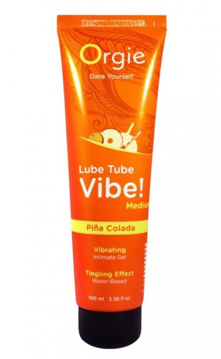 Гель с эффектом вибрации Lube Tube Vibe Medium Pina Colada - 100 мл. - ORGIE - купить с доставкой в Калининграде