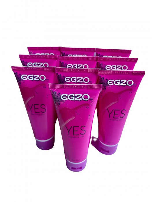 Набор из 10 согревающих лубрикантов на водной основе Egzo Yes (по 50 мл.) - EGZO - купить с доставкой в Калининграде