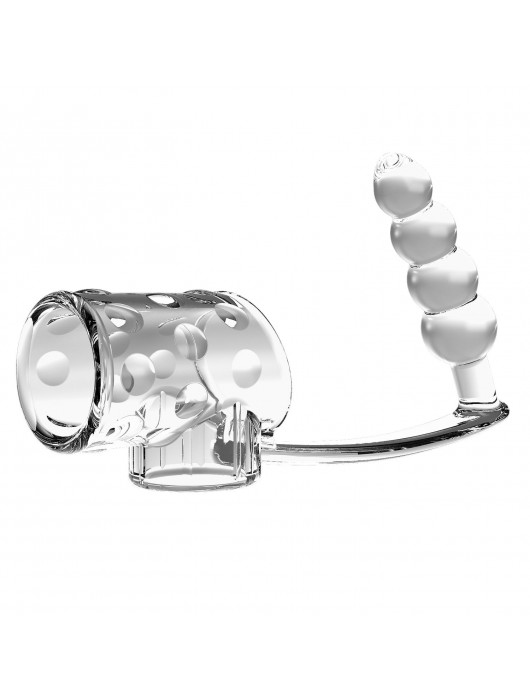 Прозрачная насадка на пенис и мошонку с анальным стимулятором Rilley - Baile - в Калининграде купить с доставкой