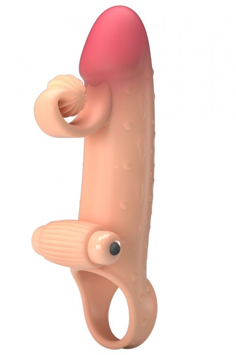 Телесная вибронасадка на пенис с подхватом мошонки - 20 см. - Baile - в Калининграде купить с доставкой