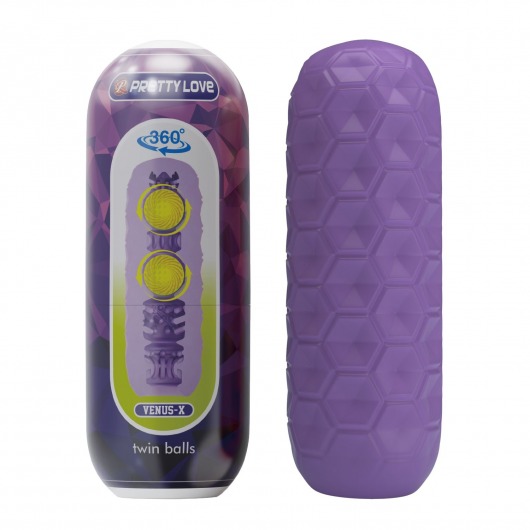 Фиолетовый мастурбатор Venus-X Twin balls - Baile - в Калининграде купить с доставкой