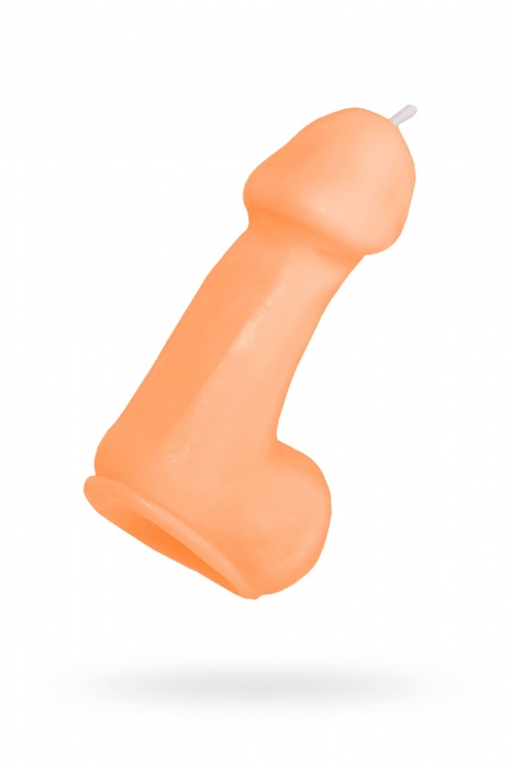 Оранжевая свеча в форме пениса - 47 гр. - Pecado - купить с доставкой в Калининграде