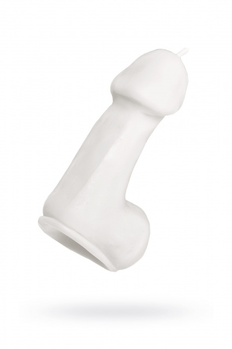 Белая свеча в форме пениса - 47 гр. - Pecado - купить с доставкой в Калининграде