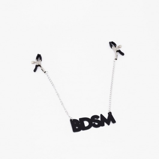 Зажимы на соски с кожаной подвеской BDSM - Crazy Handmade - купить с доставкой в Калининграде