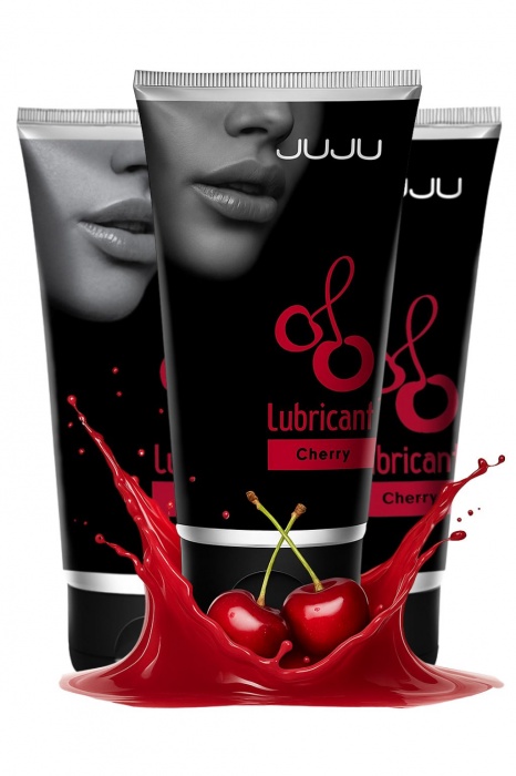 Набор из 3 съедобных лубрикантов JUJU со вкусом вишни - JuJu - купить с доставкой в Калининграде