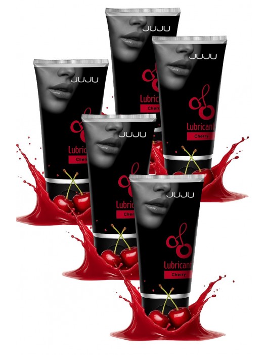 Набор из 5 съедобных лубрикантов JUJU со вкусом вишни - JuJu - купить с доставкой в Калининграде