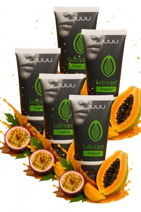 Набор из 5 съедобных лубрикантов JUJU со вкусом тропических фруктов - JuJu - купить с доставкой в Калининграде