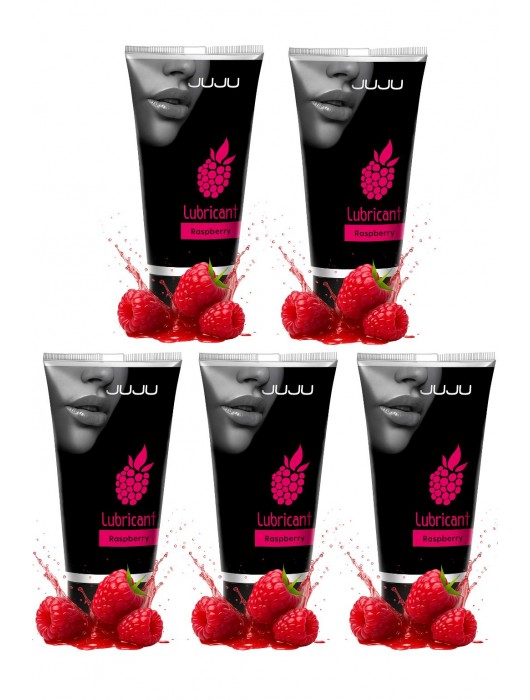 Набор из 5 съедобных лубрикантов JUJU со вкусом малины - JuJu - купить с доставкой в Калининграде