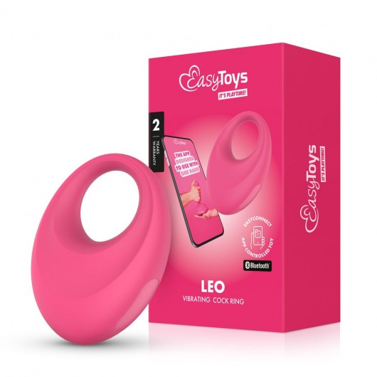 Розовое интерактивное эрекционное виброкольцо Leo - Easy toys - в Калининграде купить с доставкой