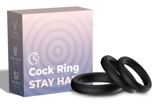 Набор из 3 черных эрекционных колец Stay Hard - Boys of Toys - в Калининграде купить с доставкой