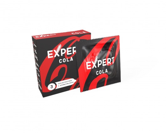 Презервативы с ароматом колы Expert Cola - 3 шт. - Expert - купить с доставкой в Калининграде