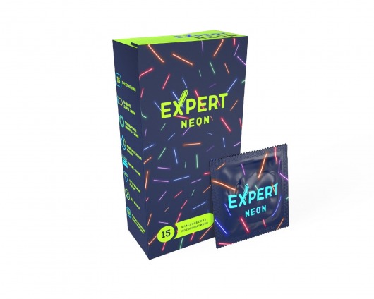 Светящиеся в темноте презервативы Expert Neon - 15 шт. - Expert - купить с доставкой в Калининграде