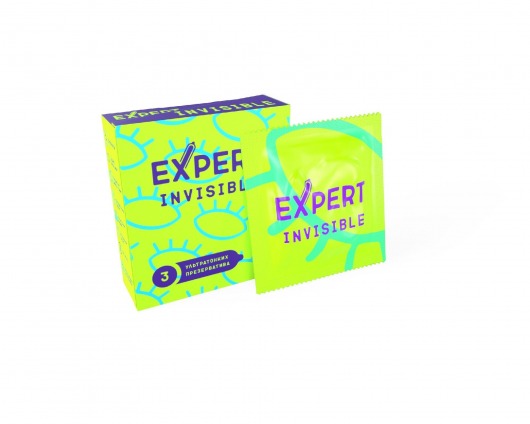 Ультратонкие презервативы Expert Invisible - 3 шт. - Expert - купить с доставкой в Калининграде