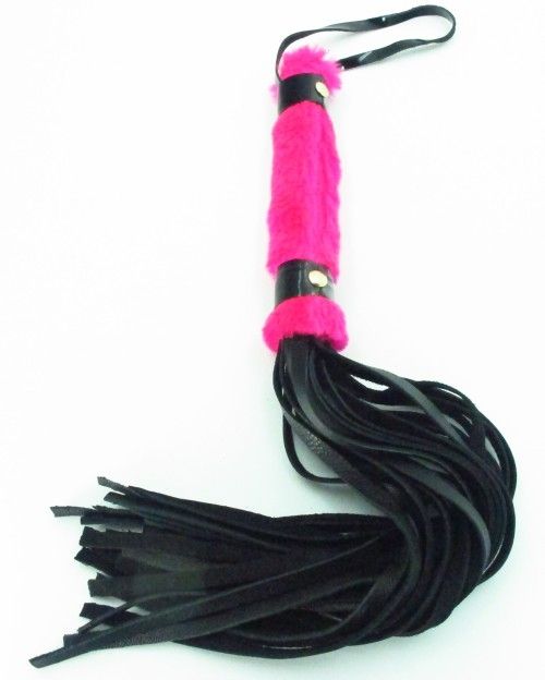 Нежная плеть с розовым мехом BDSM Light - 43 см. - БДСМ Арсенал - купить с доставкой в Калининграде