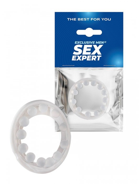 Эрекционное кольцо со стимулирующими шариками на поверхности - Sex Expert - в Калининграде купить с доставкой