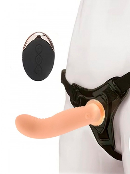 Женский вибрострапон со съемной насадкой и пультом ДУ - Erokay - купить с доставкой в Калининграде