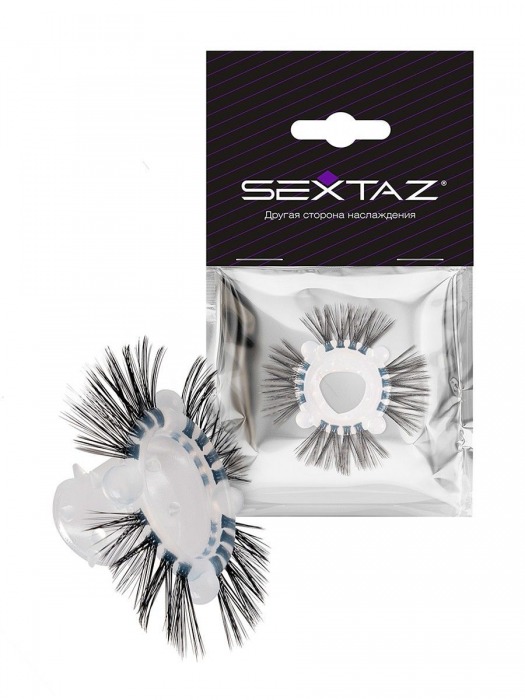 Эластичное эрекционное кольцо с черными «ресничками» - Sextaz - в Калининграде купить с доставкой