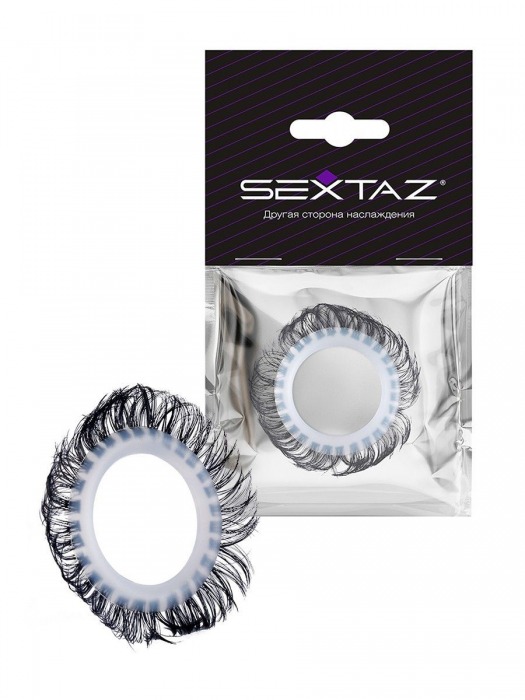 Эластичное эрекционное колечко с черными «ресничками» - Sextaz - в Калининграде купить с доставкой
