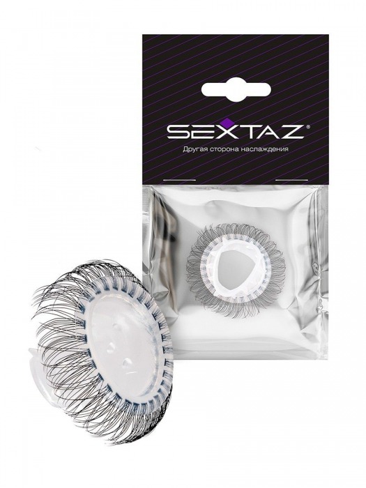 Эластичное эрекционное кольцо с длинными черными «ресничками» - Sextaz - в Калининграде купить с доставкой