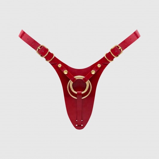 Красный пояс для фиксации насадок Strap-On-Me Leatherette Harness Fabulous - Strap-on-me - купить с доставкой в Калининграде