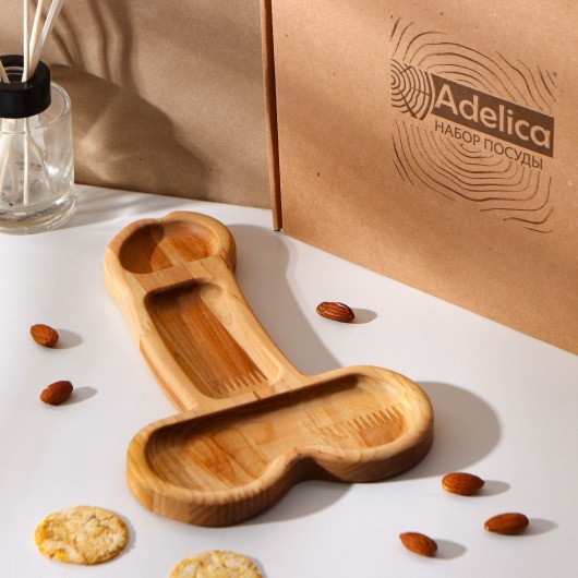 Деревянное блюдо для подачи в форме члена (25 х 16,5 х 1,7 см) - Сима-Ленд - купить с доставкой в Калининграде