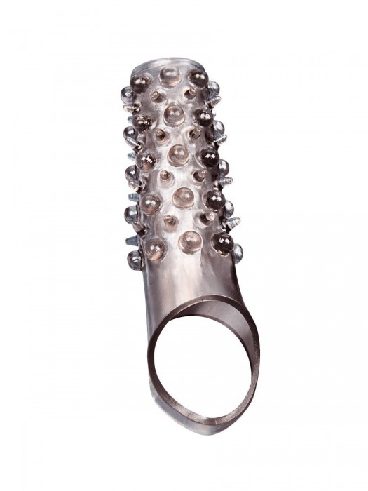 Дымчатая насадка на пенис с шипами и выпуклостями - 12 см. - Sex Expert - в Калининграде купить с доставкой