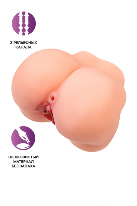 Реалистичный мастурбатор в форме попки с 2 любовными входами - No Name - в Калининграде купить с доставкой